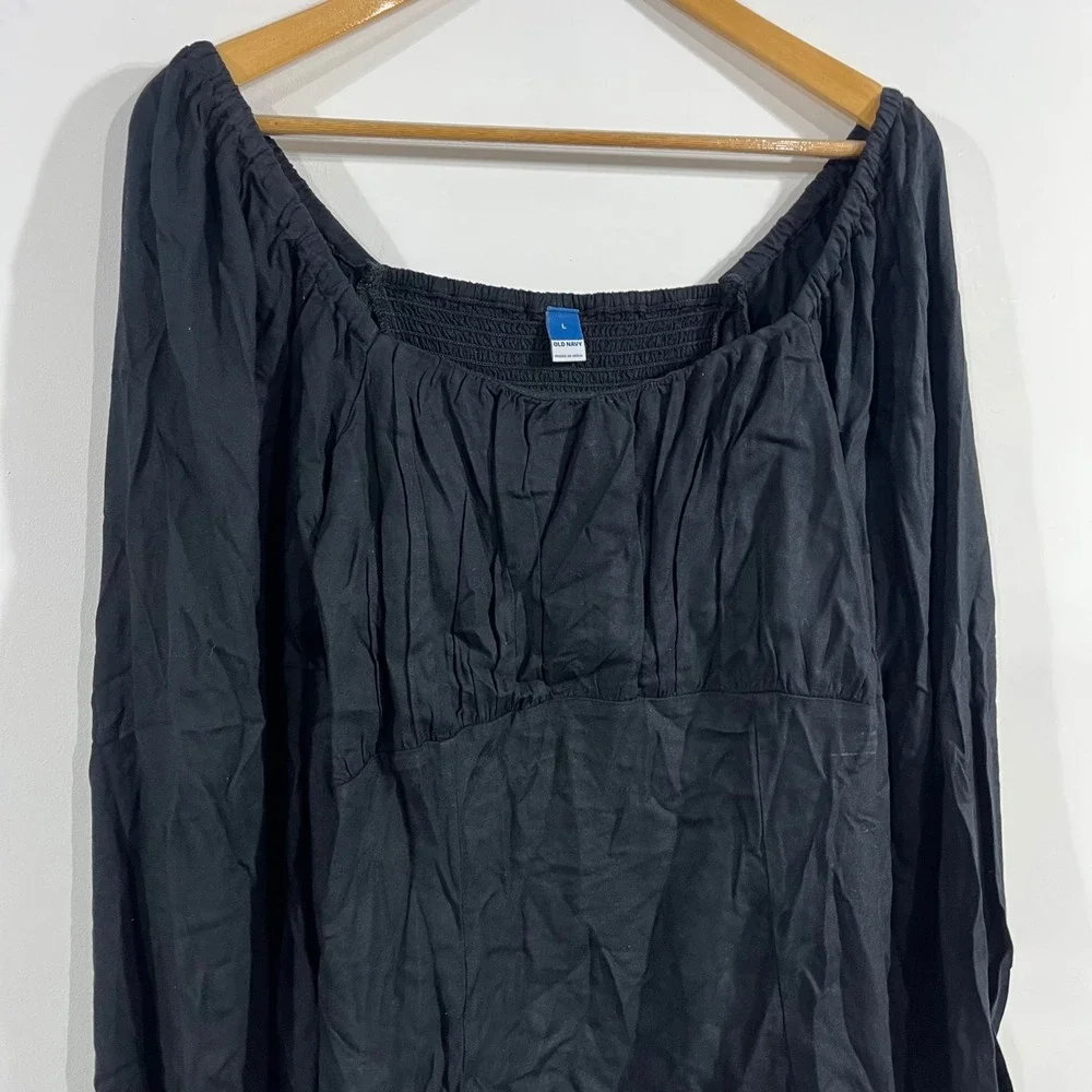 Old Navy Milkmaid Coquette Renfair Smocked‎ Top Womens Large Whimsigoth Witchy